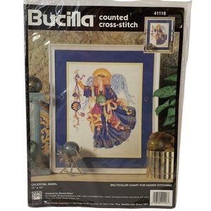 Bucilla Celestial Angel Counted Cross Stitch Kit 1995 11"x14" 41118 Sealed